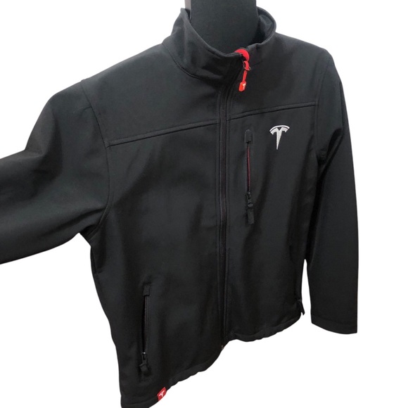 TESLA Women’s M Black Jacket Full zip Soft Shell Employee Corporate Work Wear - Picture 3 of 16